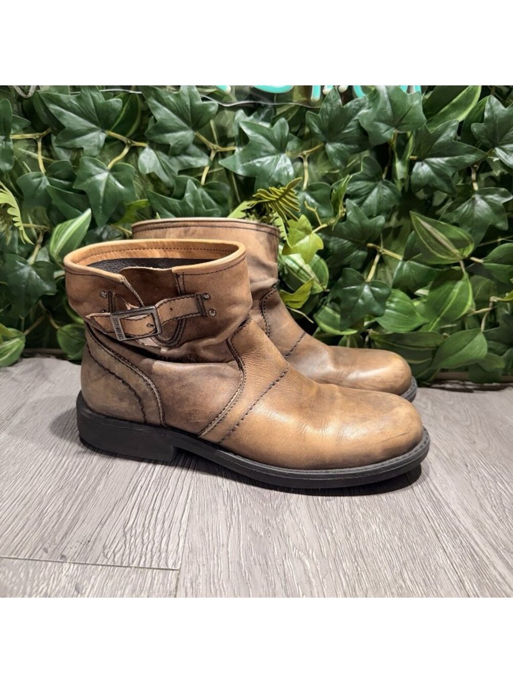 Dirk Bikkembergs Studded Leather Brown Biker Boots 37 EU